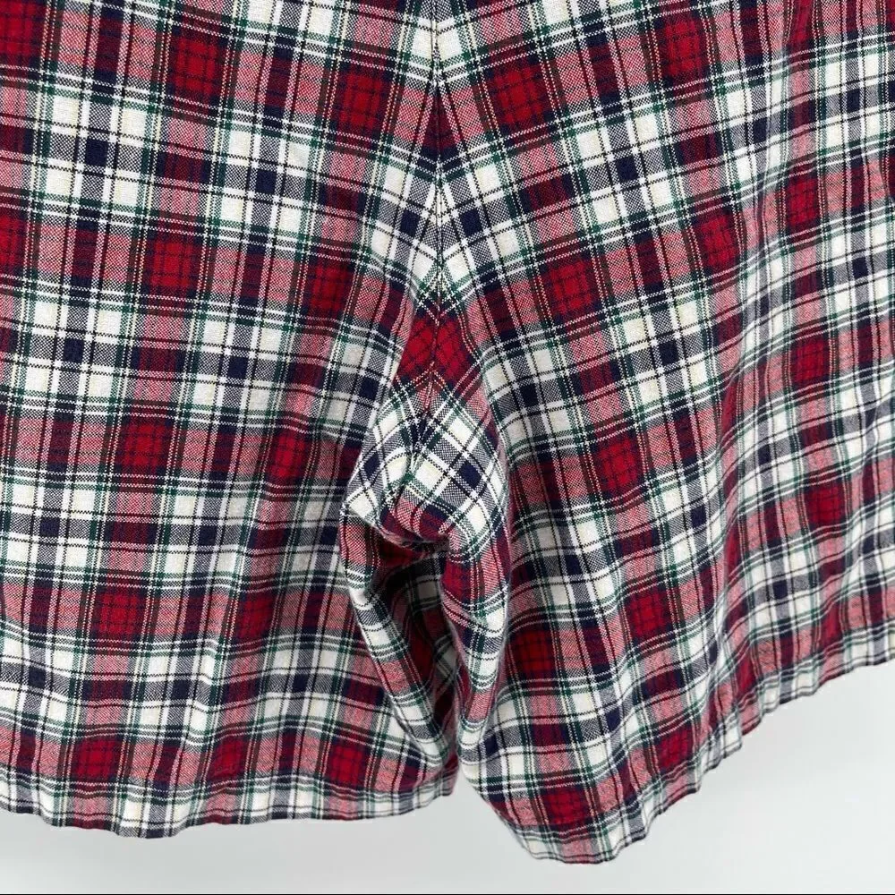 Tommy Hilfiger Men’s Plaid Shorts Size 36 Pleated Red Blue Preppy Golf Summer